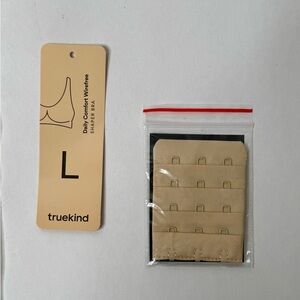 Truekind Bra Extender Only No Bra Beige 3‎ Hook Extra Coverage Nylon Spandex New